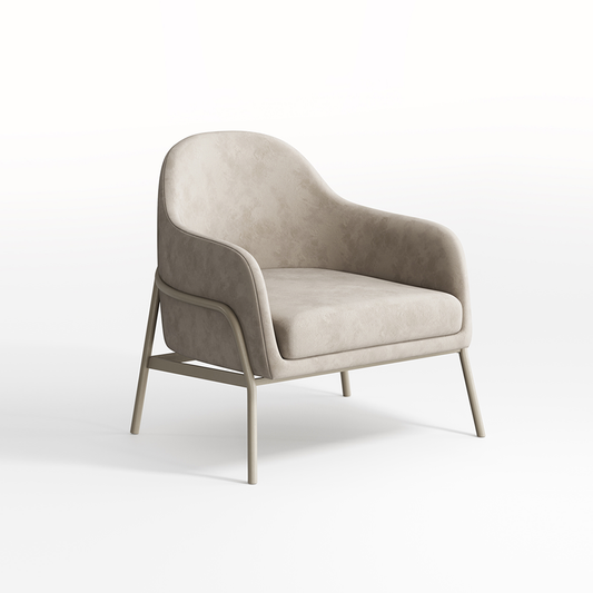 Beige armchair on a white background