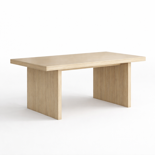 Light wood coffee table on a white background