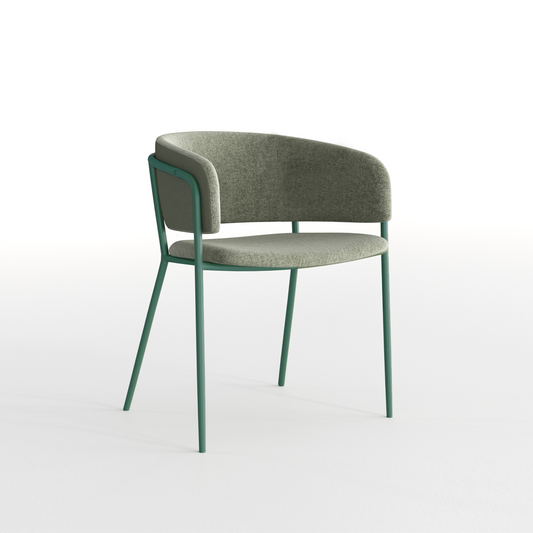 Green chair with a white background