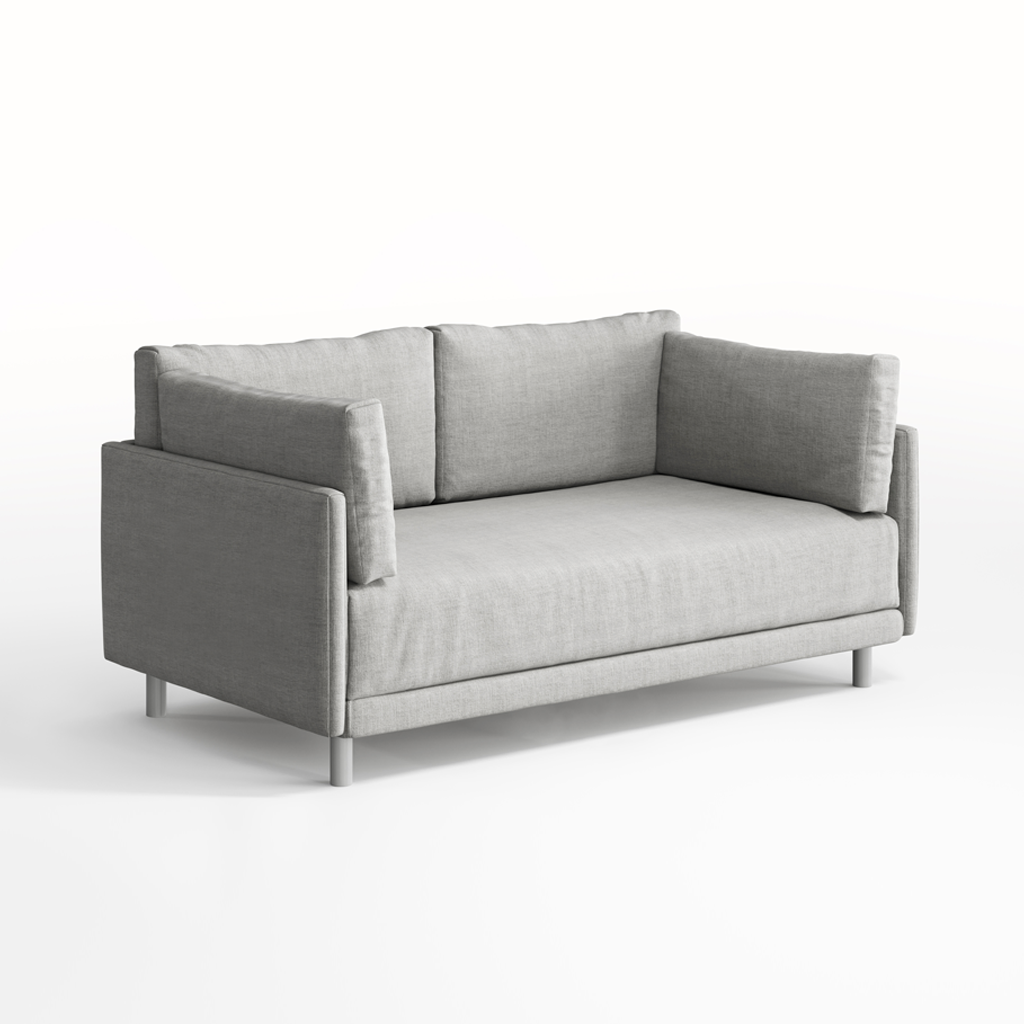 Grey sofa on a white background