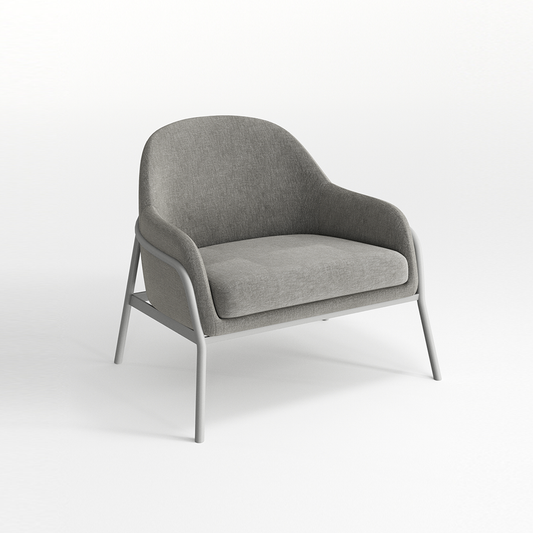 Grey armchair on a white background